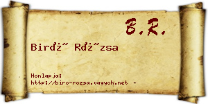 Biró Rózsa névjegykártya
