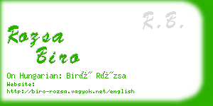 rozsa biro business card